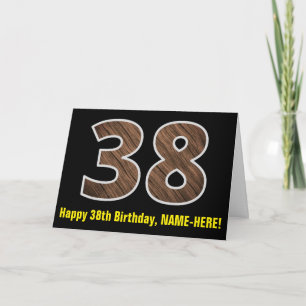 Carte 38e anniversaire : Nom + Faux Motif de céréales en