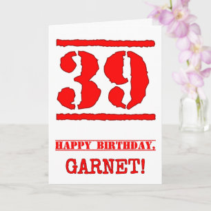 Carte 39e anniversaire : Amusant, Timbre en caoutchouc r