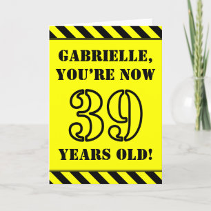 Carte 39e anniversaire : texte de style crayon amusant,