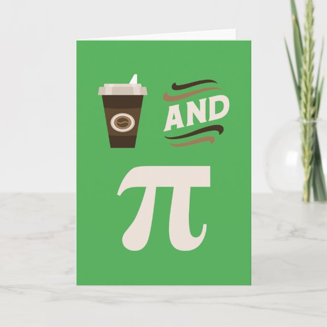 Carte 3.14 Café Et Pie Pi Pun Amusant Math Plaisanterie (Devant)