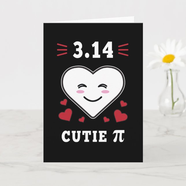 Carte 3.14 Cutie Coeur Pi Drôle Masse Math Plaisanterie (Petite plante)