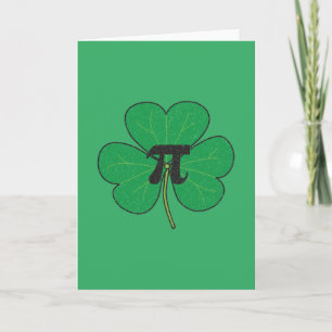 Carte 3.14 Pie Shamrock Vintage en détresse Pi amusant P