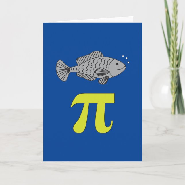 Carte 3.14 Poisson Pie Pi Pun Drôle Math Plaisanterie (Devant)