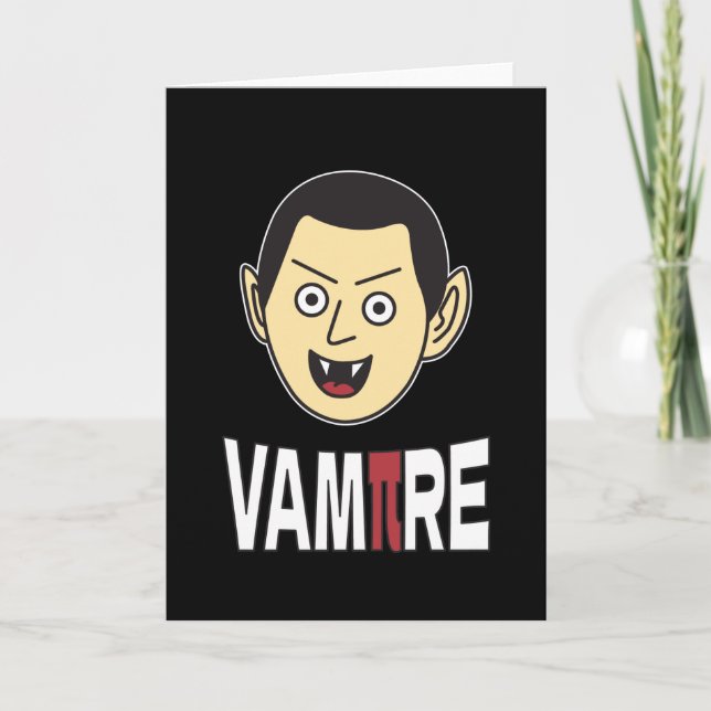 Carte 3.14 Vampire Pi Pun Blague drôle de maths (Devant)