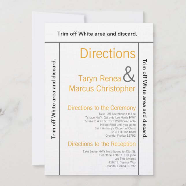 Carte 3.5x6 Directions Gre Jaune Chevro (Devant)