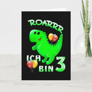 Carte 3 Anniversaire Enfants Dinosaur