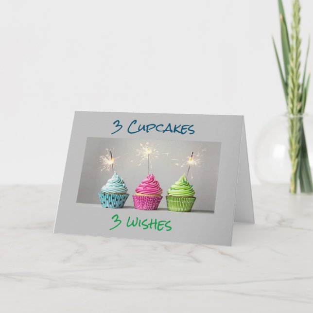 CARTE "3" ANNIVERSAIRE SOUHAITE "JUSTE POUR VOUS !" (Devant)