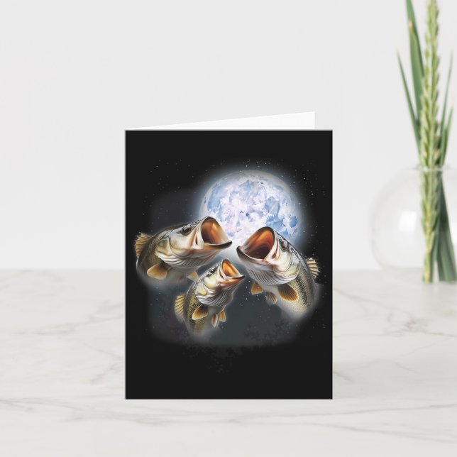 Carte 3 B Poisson À La Lune Drôle B Pêcheur Pêcheur Pêch (Devant)