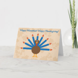 Carte 3 de Hanoukka de thanksgiving