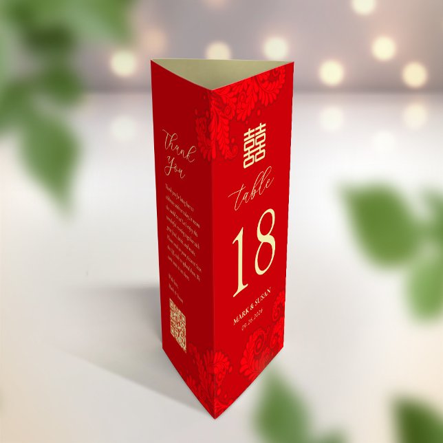 Carte 3 en 1 numéro de table, Menu et remerciement (Créateur téléchargé)