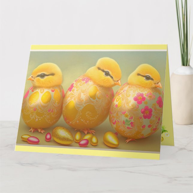 Carte 3 Pâques Poulet Dans La Collection Oeufs (Devant)