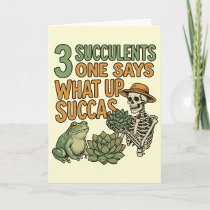 Carte 3 Succulentes Une Dit Drôle de Grenouille de Jardi