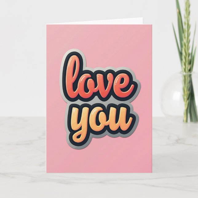 Carte 3D d'amour simple (Devant)