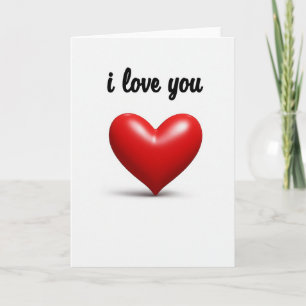Carte 3D « Je t'aime » avec cœur rouge