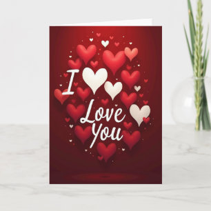 Carte 3D « Je t'aime » en forme de cœur