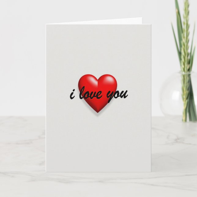 Carte 3D Rouge Coeur Je T'Aime (Devant)