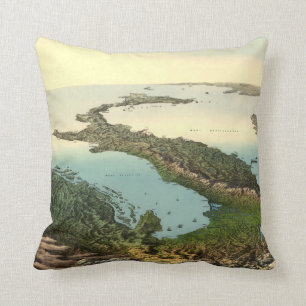 Carte 3D vintage de coussin de l'Italie (19ème