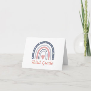 Carte 3e année Boho Rainbow Girls Enseignant Team Sq