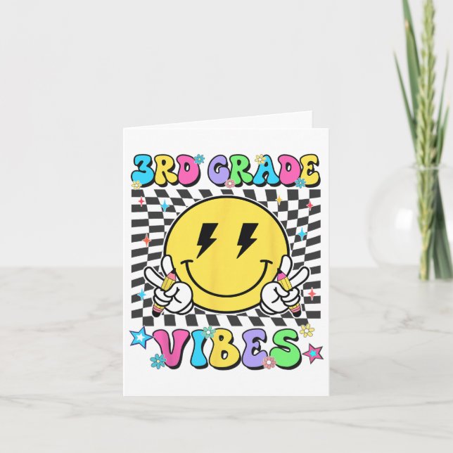 Carte 3e année pour les filles Garçon Enseignant Troisiè (Devant)