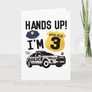 Carte 3e anniversaire Cadeau policier 3 an garçon