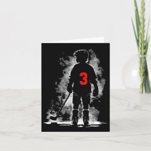 Carte 3e anniversaire Ice Hockey Jeu à thème 3 ans Ho