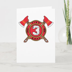 Carte 3e incendie Anniversaire Cadeau Pompier 3 ans Garç