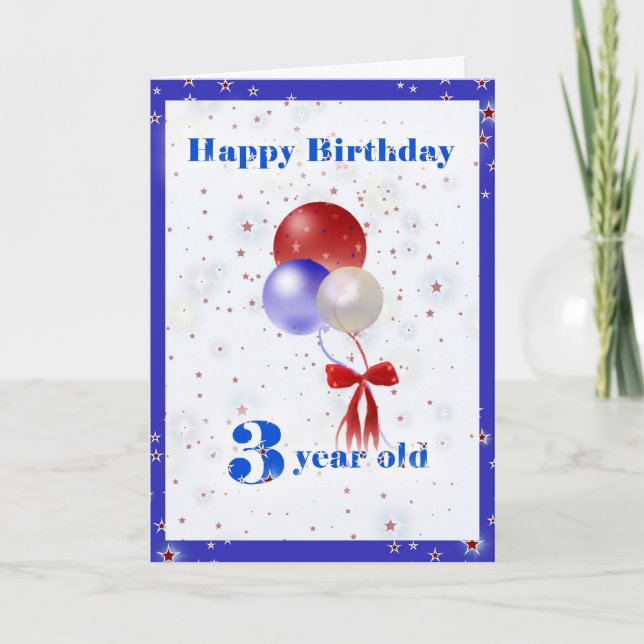 Carte 3ème Ballons d'anniversaire (Devant)