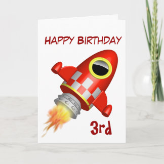 Carte 3ème thème de Rocket de joyeux anniversaire