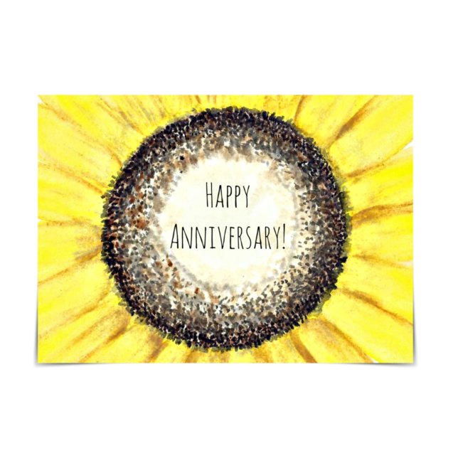 Carte 3rd-Year Wedding Anniversary Happy Sunflower Card (Créateur téléchargé)