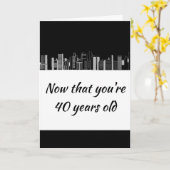Carte 40 Ans Amusant Vieux Âge Masculine Humour (Fleur jaune)