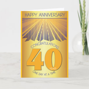 Carte 40 ans d'anniversaire de sobriété Golden Ray 12