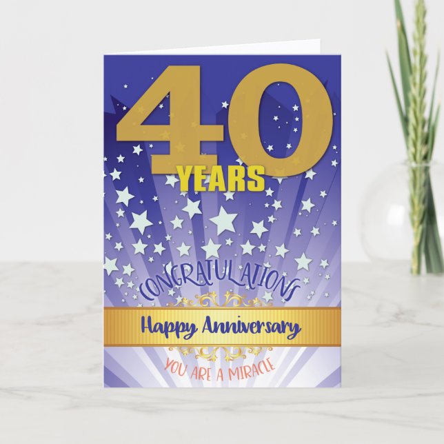 Carte 40 ans de récupération Anniversaire Bold Numéros (Devant)