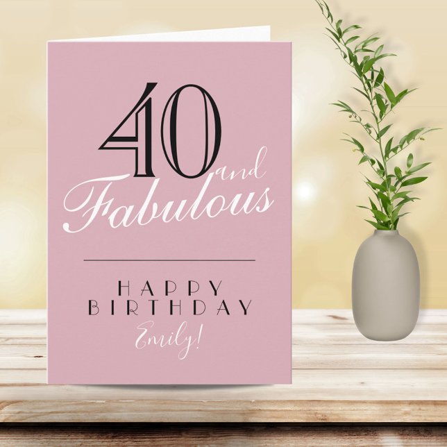 Carte 40 ans et Fabuleux Typographie 40e Anniversaire (Créateur téléchargé)