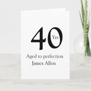 Carte 40 ans vieillis à la perfection nom d'anniversaire