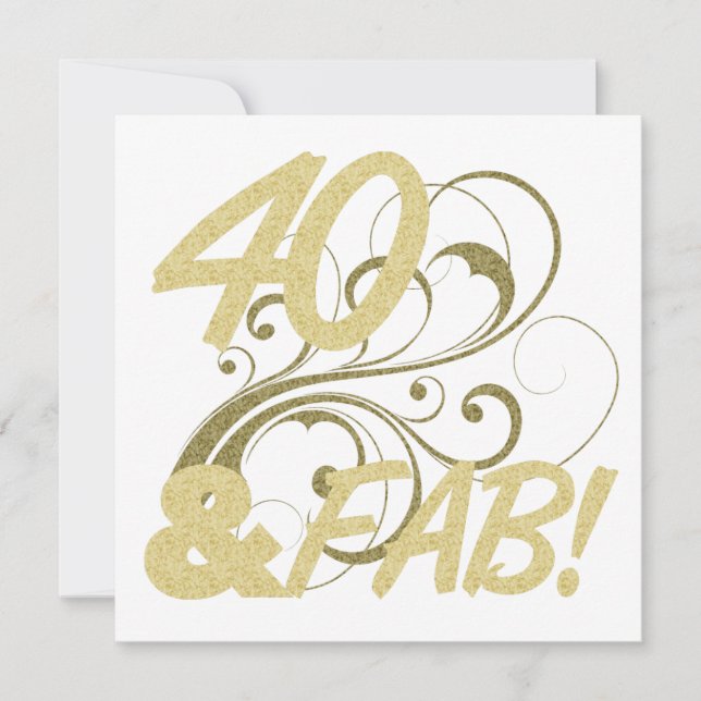 Carte 40 Et Fabuleux Anniversaire (Devant)