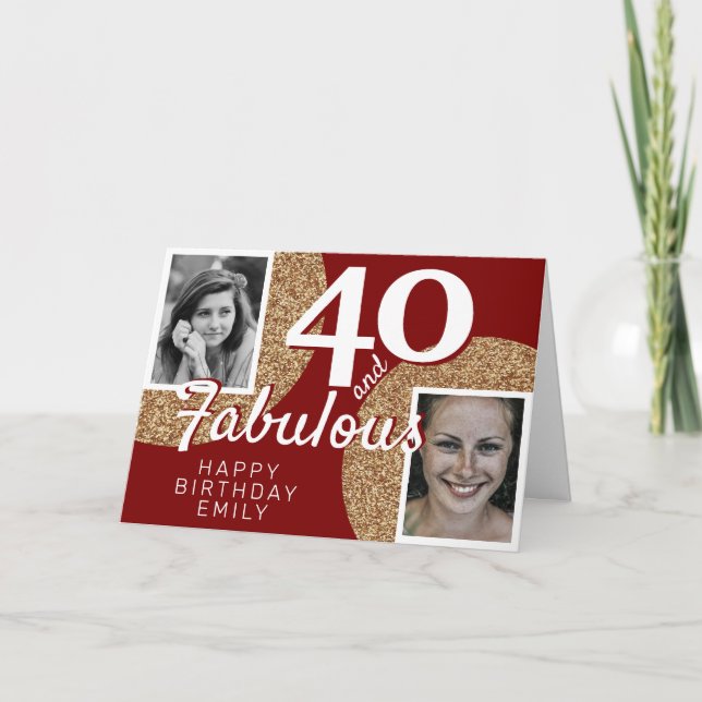 Carte 40 et Fabulous Gold Parties scintillant 2 Photo 40 (Devant)