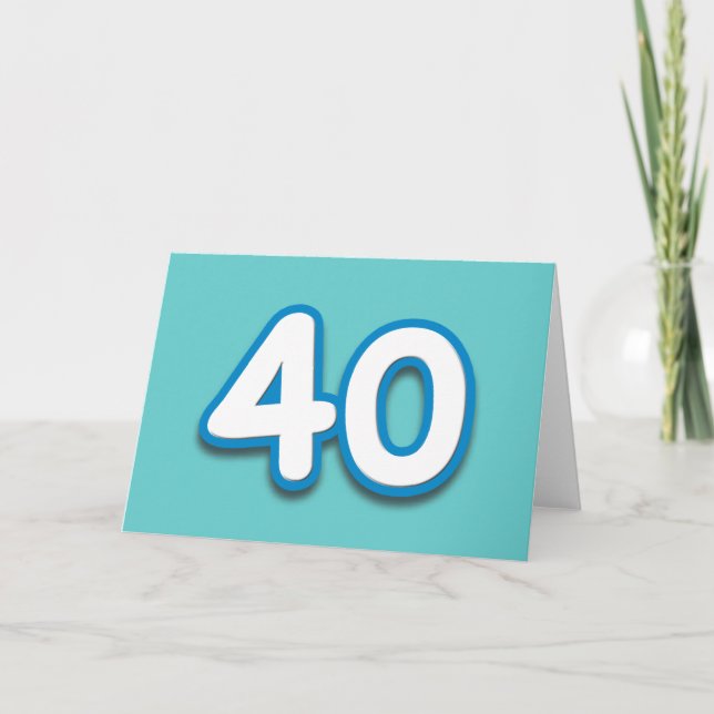 Carte 40 Year Birthday or Anniversary - Add Text (Devant)