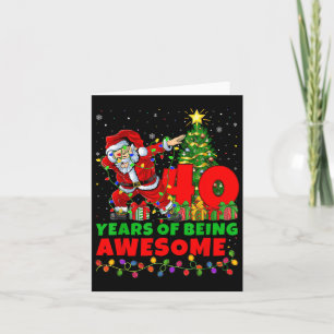 Carte 40 Years of Being Awesome Santa 40th Birthday Chri