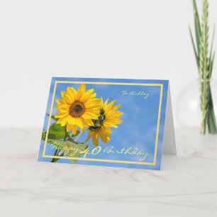 Carte 40e anniversaire Ashley Sunflowers Elégant cadre o