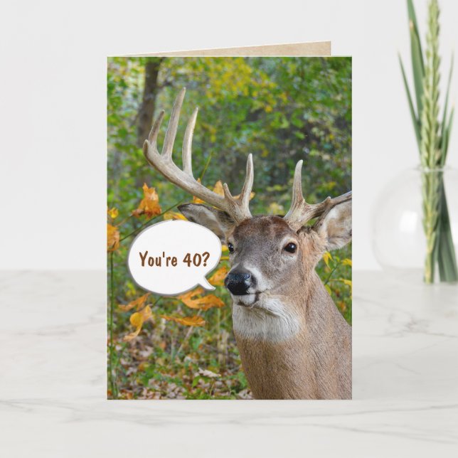 Carte 40e anniversaire buck in woods (Devant)