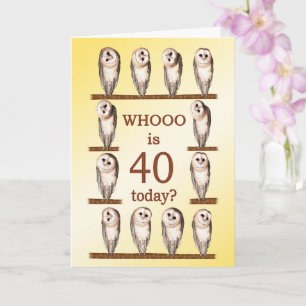 Carte 40e anniversaire, Chouettes curieuses