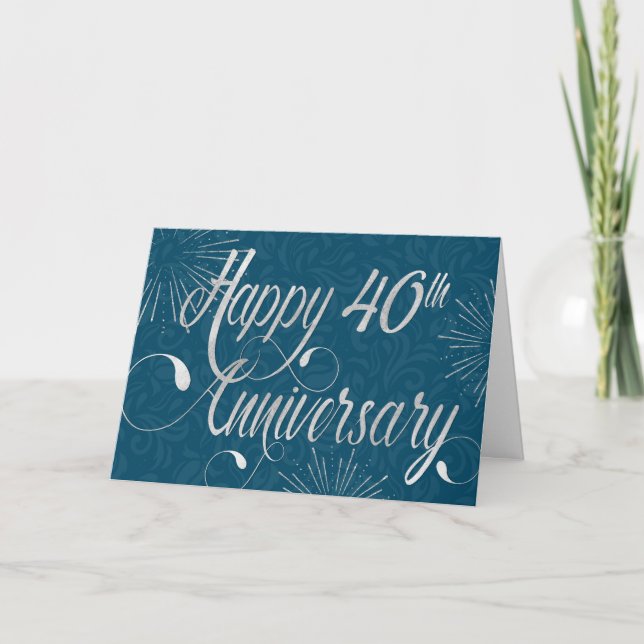 Carte 40e anniversaire de l'employé - Texte Tourbillonna (Devant)