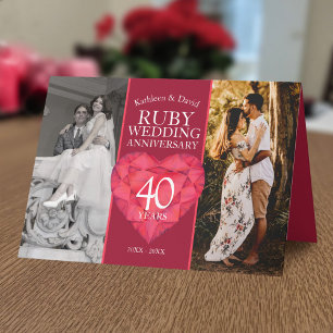 Carte 40e anniversaire de mariage de rubis maintenant pu