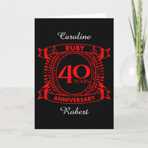 Carte 40e anniversaire de mariage rubis