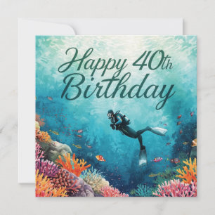 Carte 40e anniversaire de plongée sous-marine