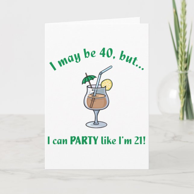Carte 40e anniversaire Gag cadeau (Devant)