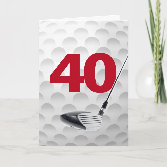 Carte 40e anniversaire Golf Ball Design (Devant)