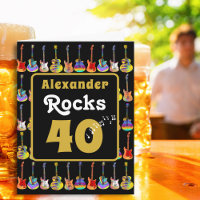 40e anniversaire Guitare Rock and Roll Personnalis