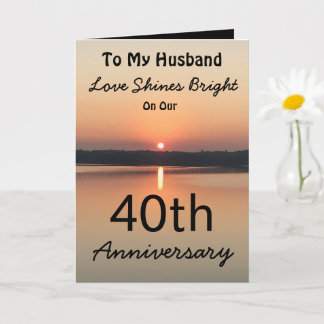 Carte 40e Anniversaire L'Amour Du Mari Brille Le Coucher