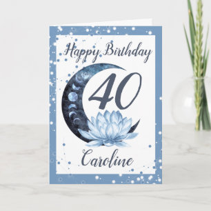 Carte 40e anniversaire Lotus Flower Blue